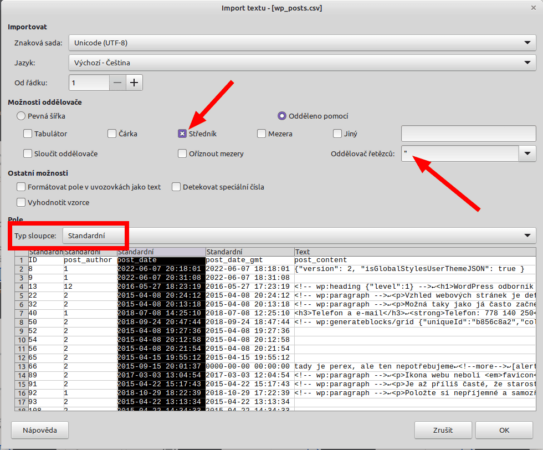 Import CSV to LibreOffice Calc