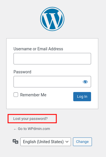 wordpress login form