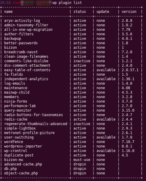 WP plugin list WP plugin list
